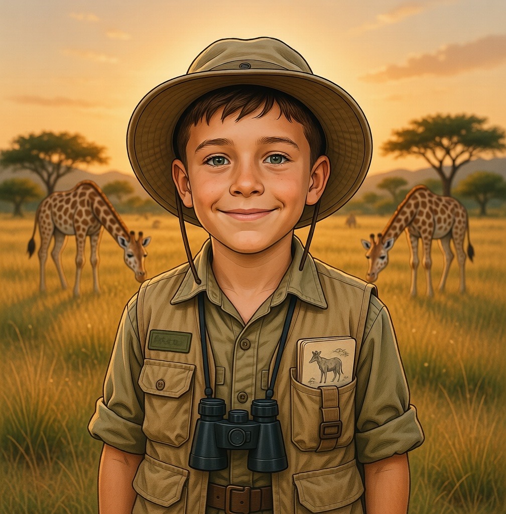 child safari explorer animated portrait by Alter8